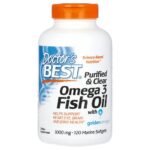 Doctor's Best, Purified & Clear Omega 3 Fish Oil 2,000 mg, 120 marine soft capsules (1,000 mg),Doctor's Best, очищенный и прозрачный рыбий жир с омега-3,2000 мг, 120 капсул из рыбьего желатина (1000 мг )