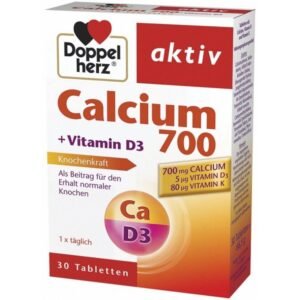 Doppelherz active Calcium 700 + vitamin D3 + vitamin K, 30, Doppelherz active Kалций 700 + витамин D3 + витамин K
