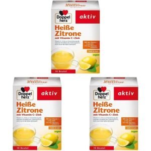 Doppelherz Hot Lemon - Vitamin C and Zinc - 10 Bags (Pack of 3), Doppelherz Heiße Zitrone – Vitamin C und Zink – 10 Beutel (3er Pack)