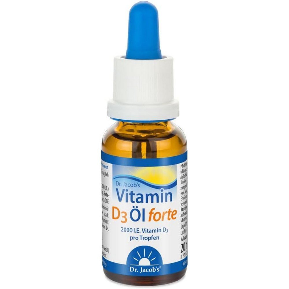 Dr. Jacob's Vitamin D3 Oil Forte 20 ml I 2000 IU 50 mg Drops,
Dr. Jacob's Vitamin D3 Oil Forte 20 ml I 2000 IE 50 mg Tropfen
