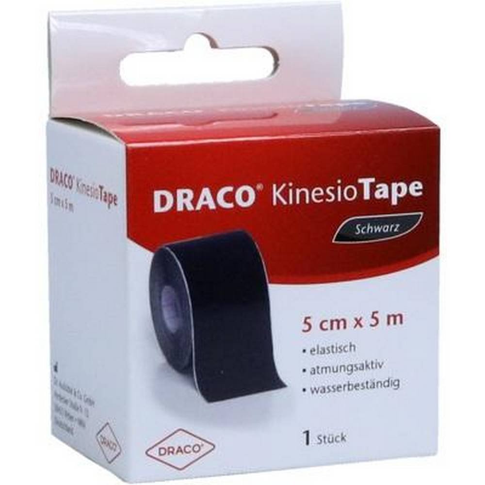 DRACO KINESIOTAPE 5 cmx5 m schwarz, 1 St
