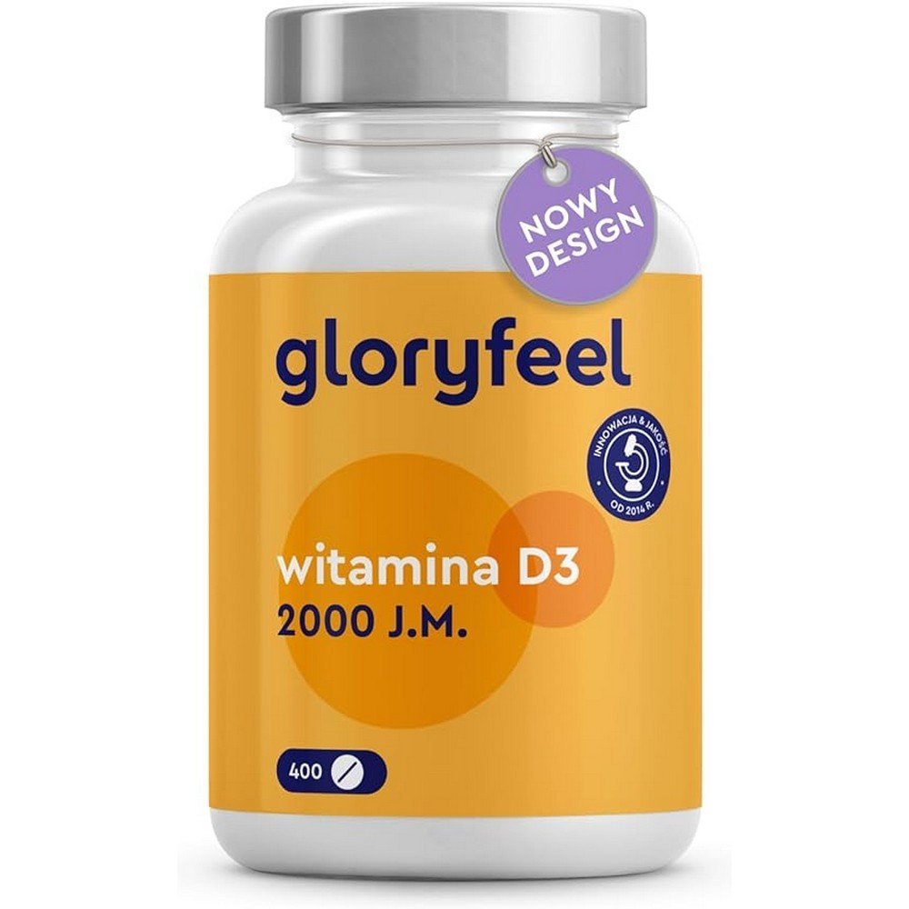 Odwiedź sklep Gloryfeel,Vitamin D3 2000 IU - 400 tablets (13 months),Witamina D3 2000 j.m. - 400 tabletek (13 miesięcy)