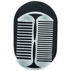Erbe Solingen Beard Care Travel Beard Comb with Leather Case Black,Erbe Solingen Bartpflege Reise-Bartkamm mit Lederetui schwarz