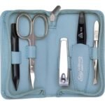 Erbe Manicure case, 5 pieces, sea blue,Erbe Maniküre-Etui, 5-teilig, meerblau