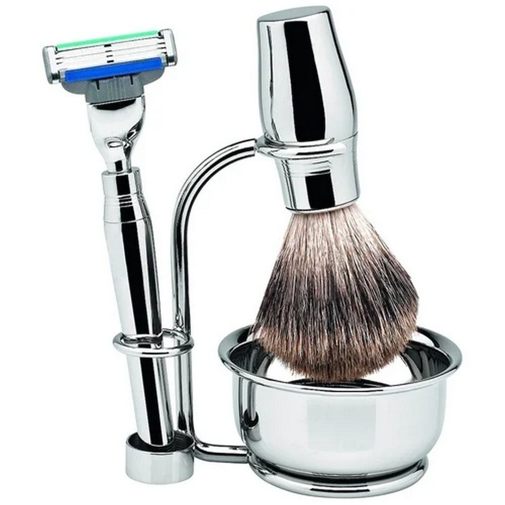 Erbe shaving set Barcelona, 4 pieces, with bowl,Erbe Rasierset Barcelona, 4-teilig, mit Schale