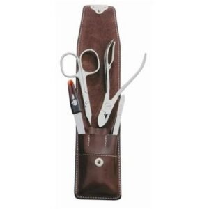 Erbe Solingen Manicure case, 4 parts, brown,Erbe Solingen Maniküre-Etui, 4-teilig, braun