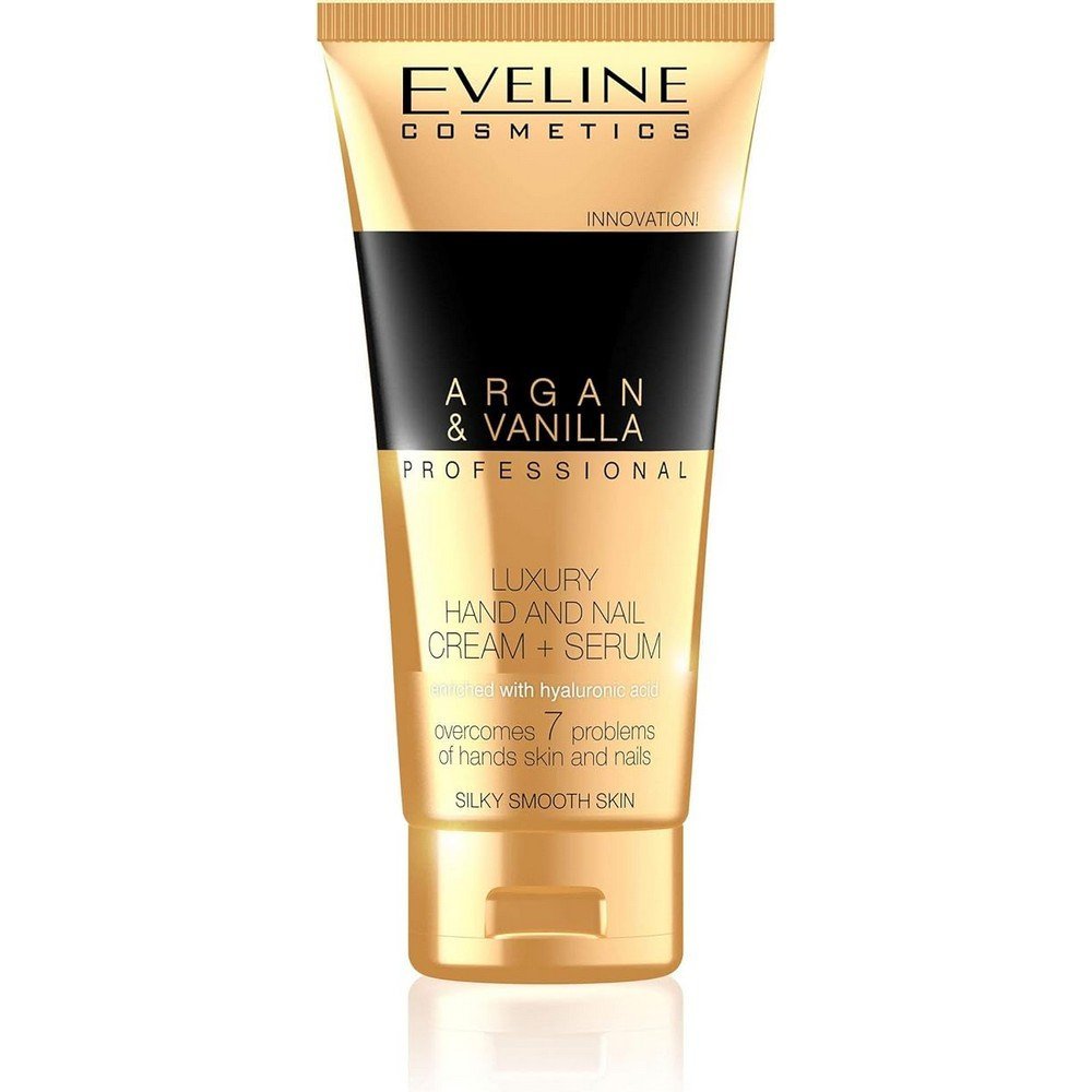 Eveline Cosmetics Luxurious Regenerating Moisturizing Cream for Hands and Nails Argan & Vanilla 100 ml,Eveline Cosmetics Luksusowy Odbudowujący Krem Nawilżający do Rąk i Paznokci Argan & Vanilla 100 ml