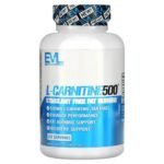 EVLution Nutrition, L-CARNITINE500, fat burner without stimulants, 120 capsules,EVLution Nutrition, L-CARNITINE500,  Fettverbrenner ohne Stimulanzien, 120 Kapseln