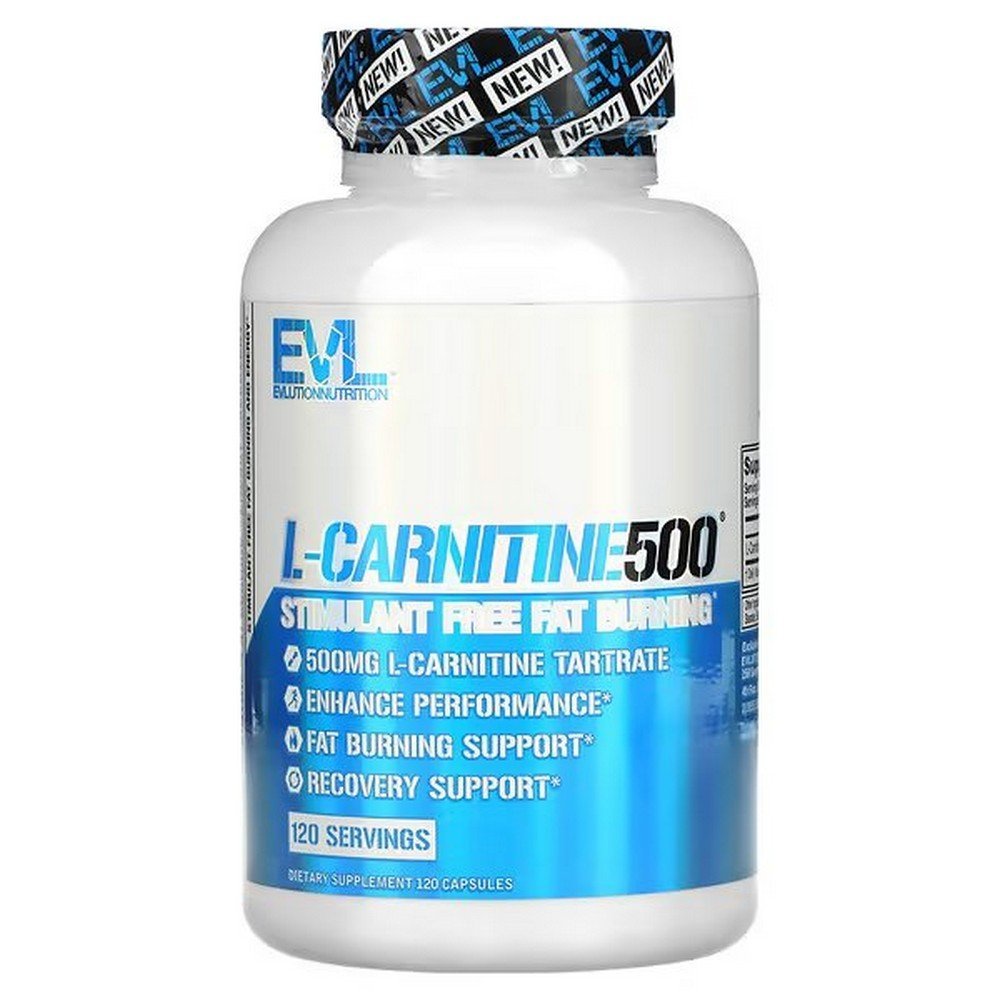 EVLution Nutrition, L-CARNITINE500, fat burner without stimulants, 120 capsules,EVLution Nutrition, L-CARNITINE500, Fettverbrenner ohne Stimulanzien, 120 Kapseln