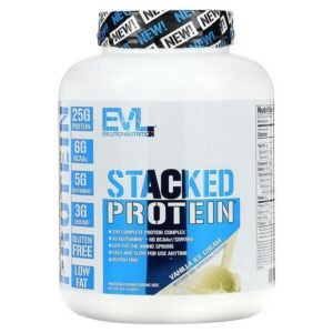 EVLution Nutrition, Stacked Protein, Vanilla Ice Cream, 2,268 kg (5 lb.),EVLution Nutrition, Gestapeltes Protein, Vanilleeis, 2.268 kg (5 lb.)