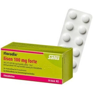 Floradix iron 100 mg forte film-coated tablets (50 pieces), Floradix Eisen 100 mg forte Filmtabletten (50 Stk.)