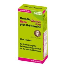 Floradix iron plus B vitamins capsules 40 pcs, Floradix Eisen plus B-Vitamine Kapseln 40 Stk