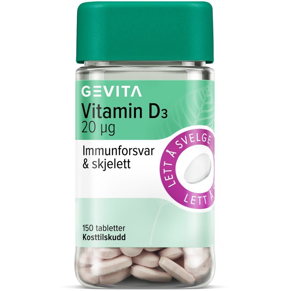 Gevita vitamin D3 tab 20mcg 150