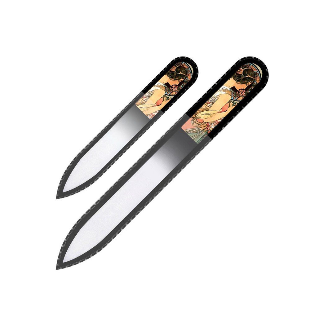Fulgent World s.r.o.,GLASS NAIL FILES 3D SERIES SET OF 2 – ALPHONSE MUCHA #5,SKLENĚNÉ PILNÍKY NA NEHTY 3D SÉRIE SADA 2 – ALPHONSE MUCHA #5