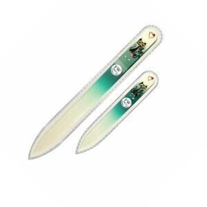Fulgent World s.r.o.,GLASS NAIL FILES HAND PAINTED – GIFT SET OF 2 CATS – ORIGINAL CZECH PRODUCT FOR NATURAL AND ACRYLICS NAILS,SKLENĚNÉ PILNÍKY RUČNĚ MALOVANÉ – DÁRKOVÁ SADA 2 KOČIČEK – ORIGINÁL ČESKÝ VÝROBEK NA PŘÍRODNÍ A AKRYLOVÉ NEHTY