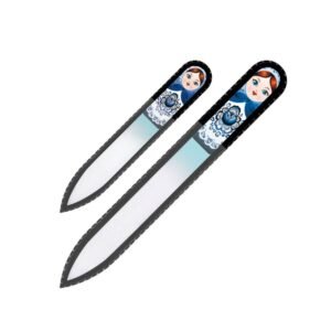 Fulgent World s.r.o.,GLASS NAIL FILES MATRYOSHKA SET OF 2 (BLUE) CZECH ORIGINAL NAIL FILES,SKLENĚNÉ PILNÍKY MATRYOSHKA SADA 2 (MODRÝCH) ČESKÝCH ORIGINÁLNÍCH PILNÍKŮ NA NEHTY