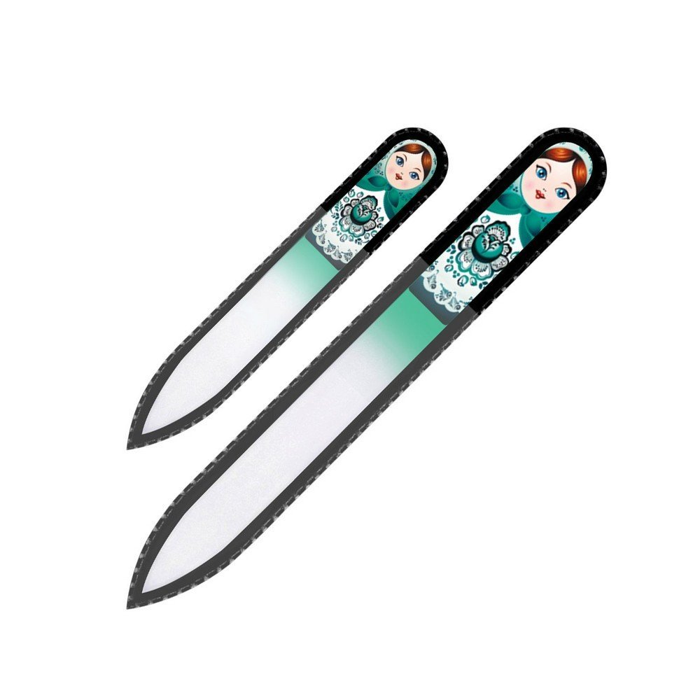 Fulgent World s.r.o.,GLASS NAIL FILES MATRYOSHKA SET OF 2 (GREEN) CZECH ORIGINAL NAIL FILES,SKLENĚNÉ PILNÍKY MATRYOSHKA SADA 2 (ZELENÝCH) ČESKÝCH ORIGINÁLNÍCH PILNÍKŮ NA NEHTY