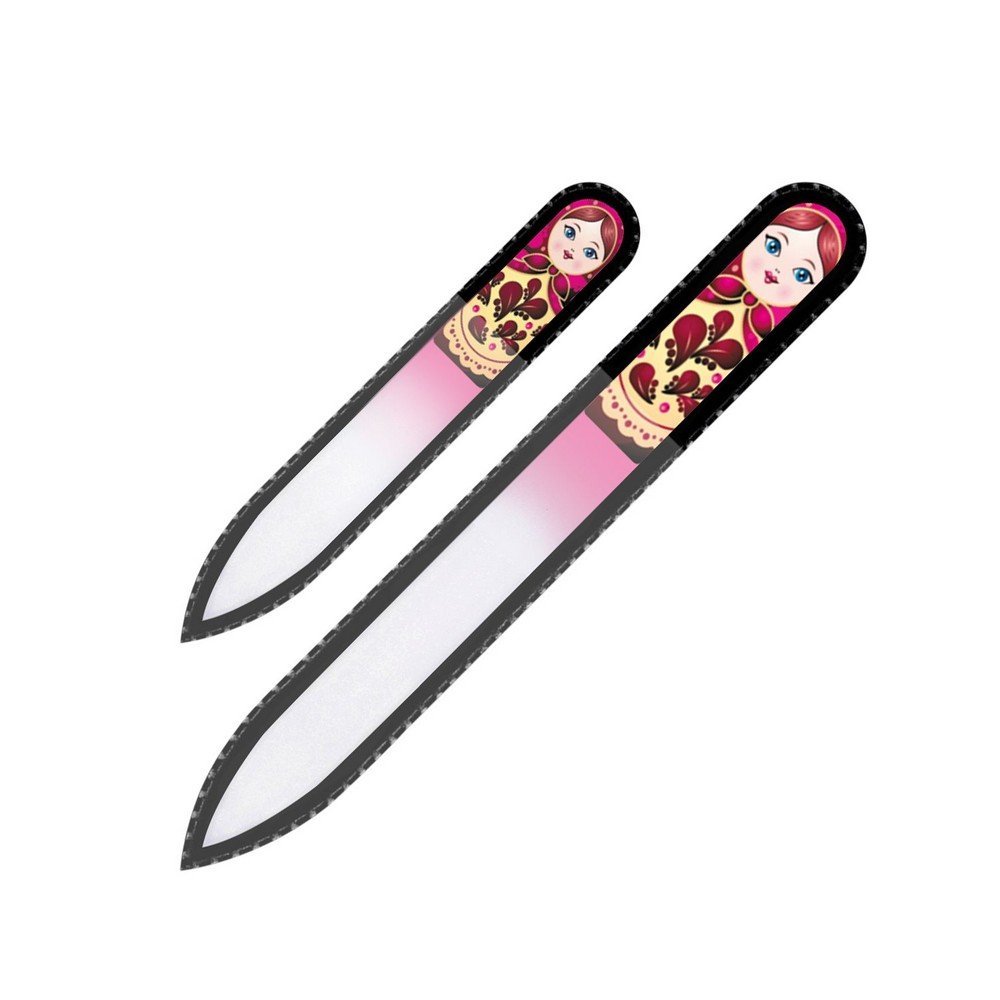 Fulgent World s.r.o.,GLASS NAIL FILES MATRYOSHKA SET OF 2 (PINK) CZECH ORIGINAL NAIL FILES,SKLENĚNÉ PILNÍKY MATRYOSHKA SADA 2 (RŮŽOVÉ) ČESKÉ ORIGINÁLNÍ PILNÍKY NA NEHTY