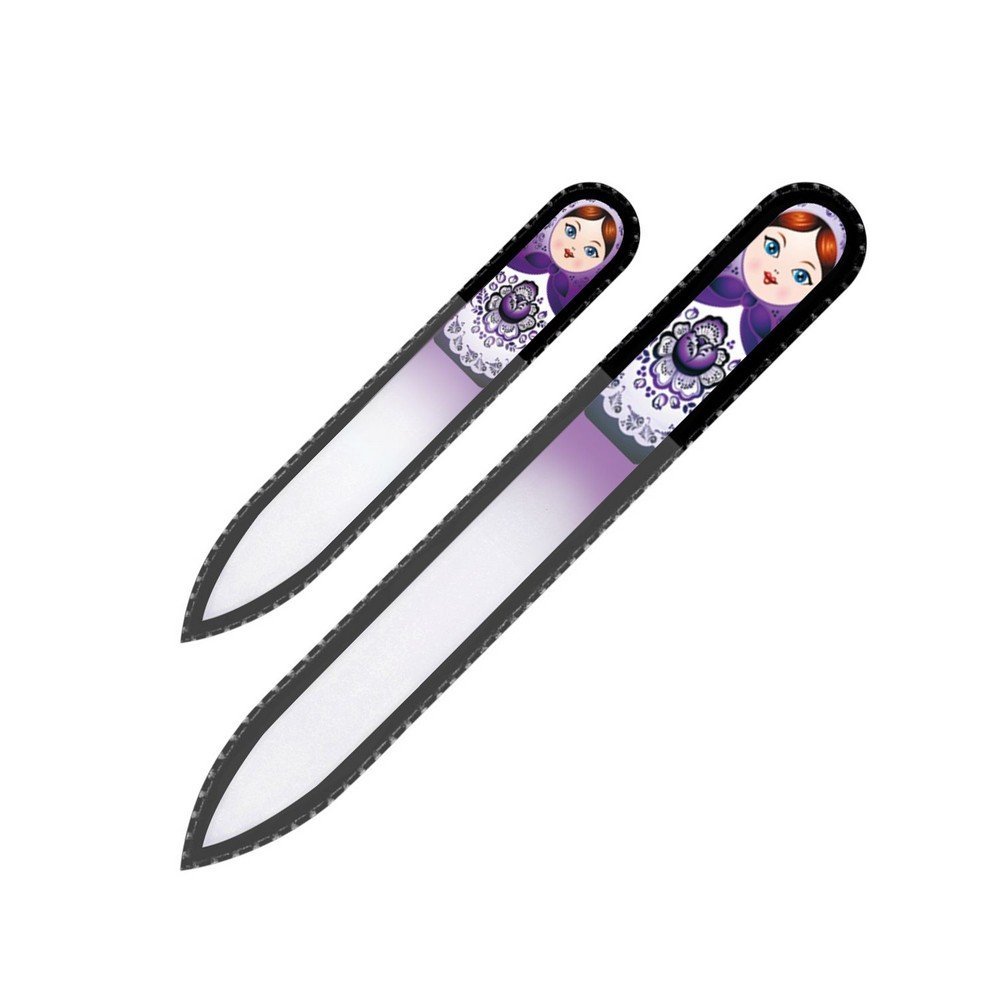 Fulgent World s.r.o.,GLASS NAIL FILES MATRYOSHKA SET OF 2 (PURPLE) CZECH ORIGINAL NAIL FILES,SKLENĚNÉ PILNÍKY MATRYOSHKA SADA 2 (FIALOVÝCH) ČESKÝCH ORIGINÁLNÍCH PILNÍKŮ NA NEHTY