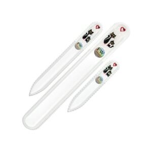 Fulgent World s.r.o.,GLASS NAIL FILES SET 3PCS “CAT” – MANICURE AND PEDICURE SET MADE IN CZECH REPUBLIC (WHITE),SADA SKLENĚNÝCH PILNÍKŮ 3KS “KOČKA” – SADA MANIKÚRY A PEDIKÚRY ČESKÉ REPUBLIKY (BÍLÁ)
​
