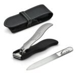 Mont Bleu s.r.o.,GÖSOL 2-piece Manicure Set with Nail Clippers & Nail File in Leather Case, Made in Solingen (Germany),GÖSOL 2dílná sada na manikúru s kleštičkami na nehty a pilníkem na nehty v koženém pouzdře, vyrobené v Solingenu (Německo)