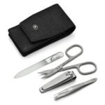 Mont Bleu s.r.o.,Hans Kniebes 4-piece Manicure Set for Men in Amalfi Leather Case, Made in Germany,Hans Kniebes 4dílná sada na manikúru pro muže v koženém pouzdře Amalfi, vyrobeno v Německu
​