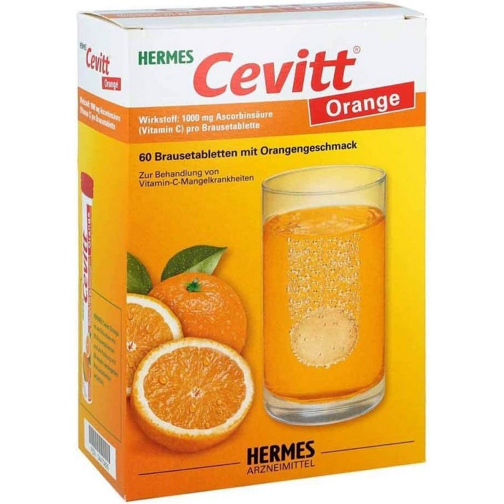 Hermes Arzneimittel Gmbh Cevitt Orange Effervescent Tablets, 6, Pack of 60 (Pack of 1), Hermes Arzneimittel Gmbh Cevitt Orange Brausetabletten, 6 Stück, 60 Stück (1 Stück)