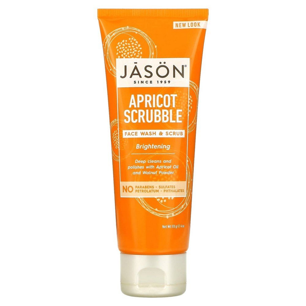 Jason Natural, Brightening Apricot Scrubble, Facial Wash & Scrub, 4 oz (113 g),Jason Natural, Aufhellendes Aprikosen-Scrubble, GesichtswΣsche & Reinigung, 113 g