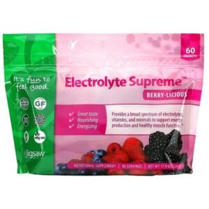 Jigsaw Health, Electrolyte Supreme, Berry-Licious, 60 Packets, 11.4 oz (324 g),Jigsaw Health, Electrolyte Supreme, Berry-Licious, 60 Päckchen, 324 g (11,4 oz.)