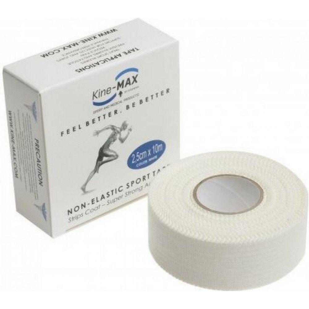 Kine-MAX Sport Tape non-elastic tape Strips Coat white 2.5cm x 10m