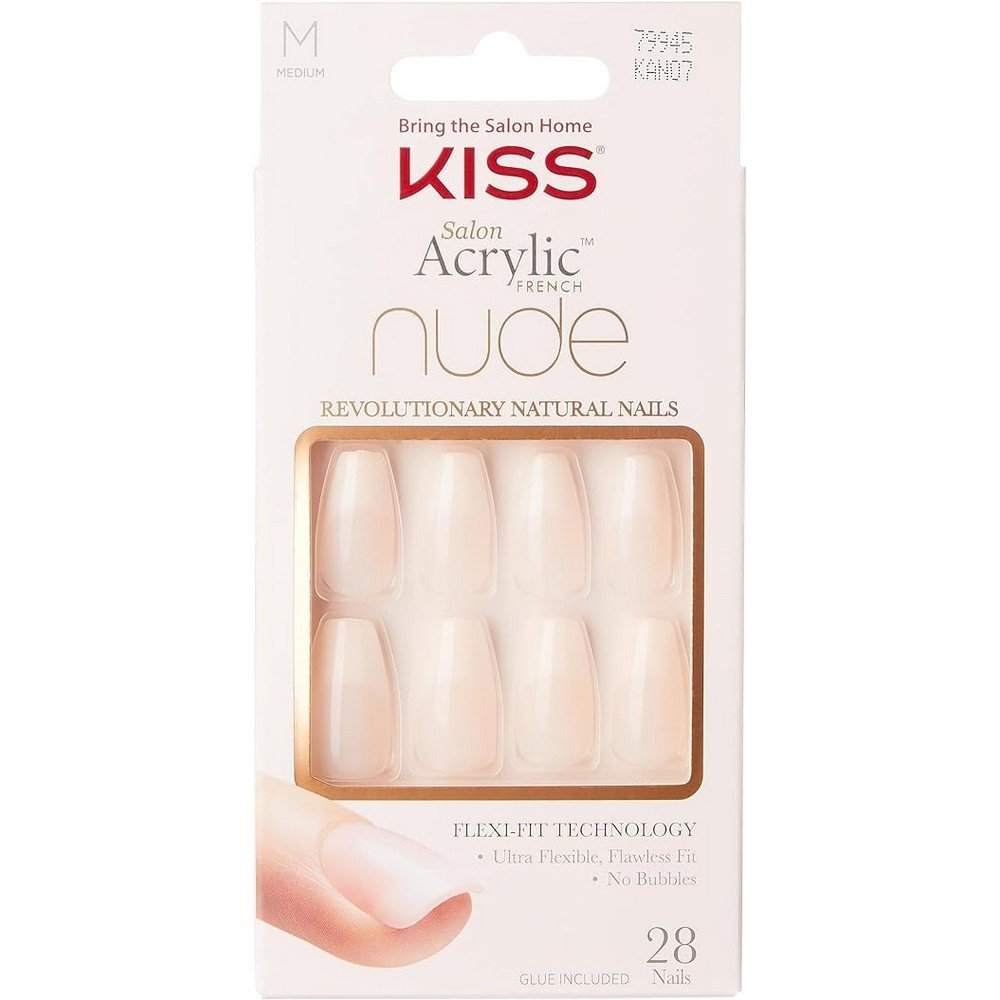 KISS Salon acrylic nails Nude French, Leilani,KISS Salon akrylowe paznokcie Nude French, Leilani