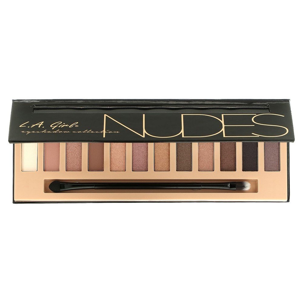 L.A. Girl, Beauty Brick, 12 Color Eye Palette, Nudes, 0.42 oz (12 g),L.A. Girl, Beauty Brick, Nudes Lidschatten-Palette, 12 g