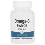 Lake Avenue Nutrition, Omega-3 Fish Oil, Omega-3 Fish Oil, 1,250 mg, 30 Fish Gelatin Softgels,Lake Avenue Nutrition, Omega-3 Fish Oil, Omega-3-Fischöl, 1.250 mg, 30 Fischgelatine-Weichkapseln