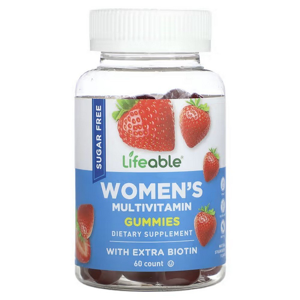 Lifeable, Women's Multivitamin Gummies, Sugar Free, Natural Strawberry, 60 Gummies,Lifeable, Multivitamin-Fruchtgummis für Frauen, zuckerfrei, natürliche Erdbeere, 60 Fruchtgummis