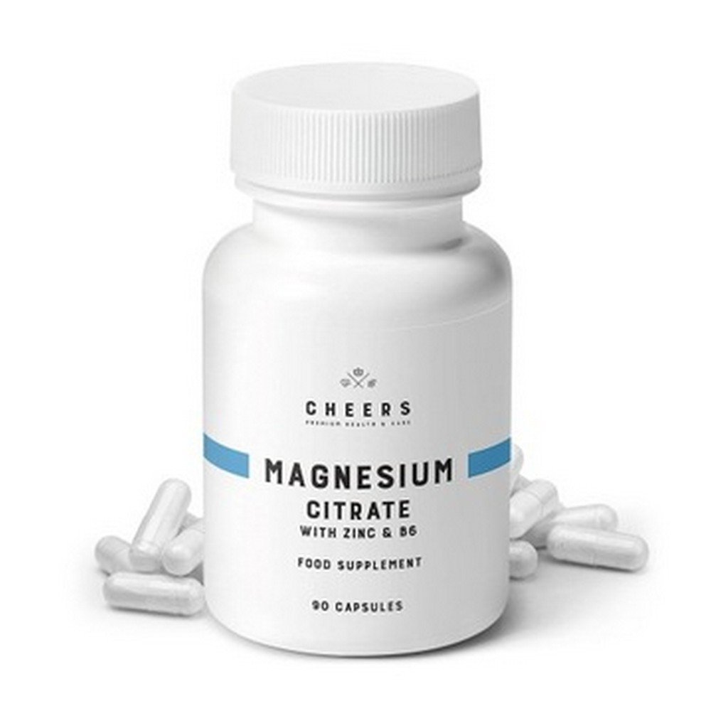 Cheers, Magnesium and Zinc Citrate - B6 320mg 90 pcs., Cytrynian Magnezu i Cynku - B6 320mg 90 szt.