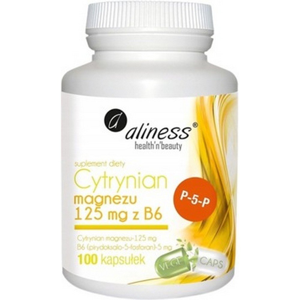 Aliness, MAGNESIUM CITRATE and VITAMIN B6 P-5-P 100 caps, CYTRYNIAN MAGNEZU i WITAMINA B6 P-5-P 100 kaps