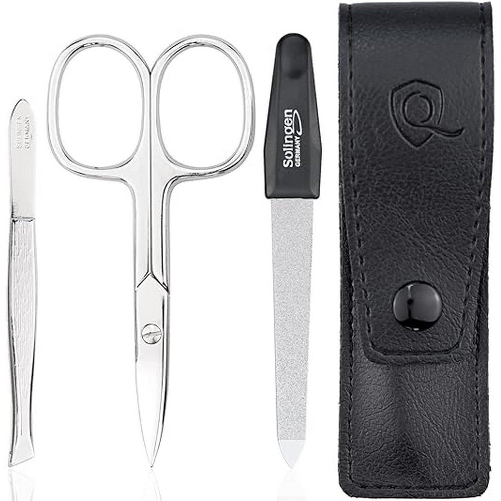 marQus Manicure Set 3 Piece Travel Set with Solingen File Nail Care Set, Nail Scissors and Nail Kit,marQus Zestaw do manicure 3-częściowy zestaw podróżny z pilnikiem z Solingen zestaw do pielęgnacji paznokci, nożyczkami do paznokci i zestawem do paznokci