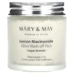 Mary & May, Lemon Niacinamide Glow, Wash off Pack, 4.4 oz (125 g),Mary & May, Lemon Niacinamide Glow, Abwaschbare Packung, 125 g (4,4 oz.)