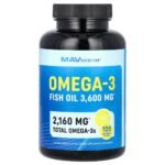 MAV Nutrition, Fish Oil, Premium Omega-3, Natural Lemon, 120 Softgels,MAV Nutrition, Fischöl, Premium-Omega-3, natürliche Zitrone, 120 Weichkapseln