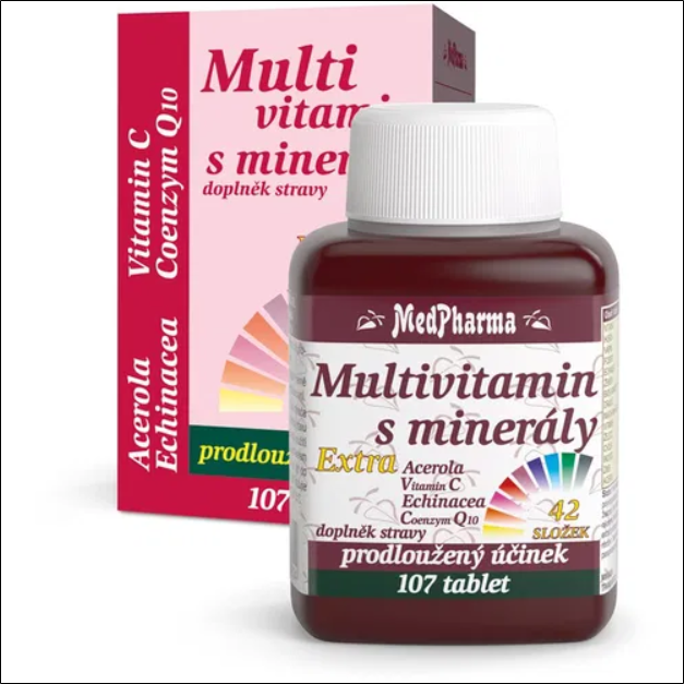 MedPharma,MedPharma Multivitamin with minerals + extra C 107 tablets,MedPharma