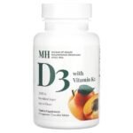 Michael's Naturopathic, Vitamin D3 with Vitamin K2, Apricot, 5,000 IU, 90 vegetarian chewable tablets,Michael's Naturopathic, Vitamin D3 mit Vitamin K2, Aprikose, 5.000 IU, 90 vegetarische Kautabletten