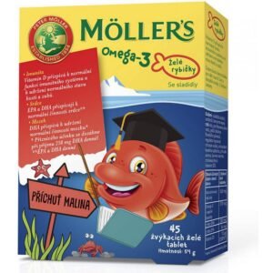 Mollers Omega 3 Jelly fish 45 pcs, Mollers Omega 3 Želé rybičky 45 ks