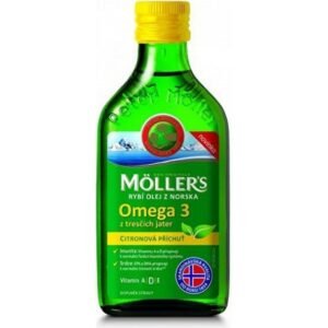 Möller's Omega 3 oil lemon flavor 250 ml, Möller's Omega 3 olej citronová příchuť