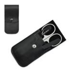 Mont Bleu s.r.o.,Mont Bleu 3-piece Manicure Set in Soft Leatherette Case, Simple Black,Mont Bleu 3dílná sada na manikúru v měkkém koženkovém pouzdře, jednoduchá černá