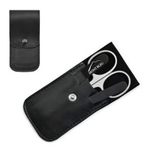 Mont Bleu s.r.o.,Mont Bleu 3-piece Manicure Set in Soft Leatherette Case, Simple Black,Mont Bleu 3dílná sada na manikúru v měkkém koženkovém pouzdře, jednoduchá černá
