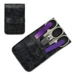 Mont Bleu s.r.o.,Mont Bleu 5-piece Manicure Set in Faux Leather Case, Black ‘Anna’,Mont Bleu 5dílná sada na manikúru v pouzdře z umělé kůže, černá „Anna“