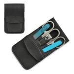 Mont Bleu s.r.o.,Mont Bleu 5-piece manicure set in faux leather case, blue,Mont Bleu 5dílná sada na manikúru v pouzdře z umělé kůže, modrá