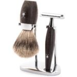 MÜHLE Rasierset - Kosmo Serie - Feines Dachshaar - Rasierhobel - Mooreiche,MÜHLE shaving set - Kosmo series - fine badger hair - safety razor - bog oak