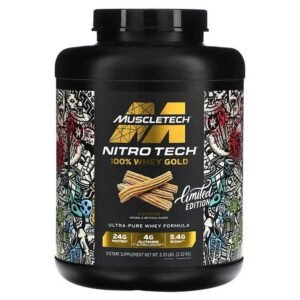 MuscleTech, Nitro Tech, 100% Whey Gold, 100% Whey Protein, Limited Edition, Churros, 2.32 kg (5.10 lbs.),MuscleTech, Nitro Tech, 100% Whey Gold, 100% Molkenprotein, Limited Edition, Churros, 2,32 kg (5,10 lbs.)