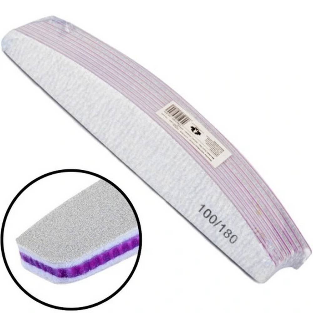 Nail files Molly Lac boat 100/180, 10 pcs.